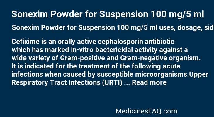 Sonexim Powder for Suspension 100 mg/5 ml