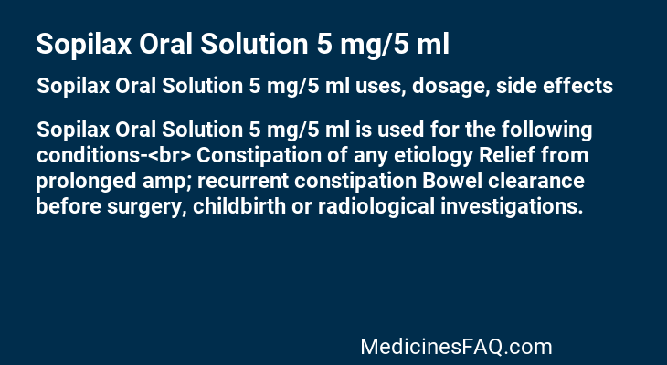 Sopilax Oral Solution 5 mg/5 ml