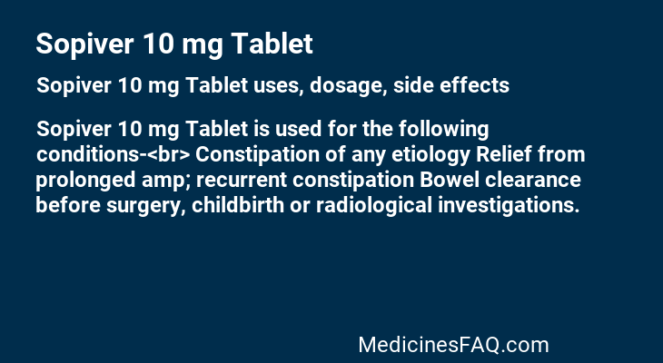 Sopiver 10 mg Tablet