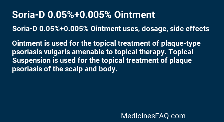 Soria-D 0.05%+0.005% Ointment