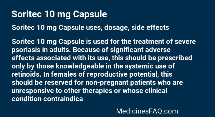 Soritec 10 mg Capsule