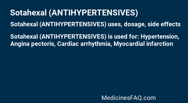 Sotahexal (ANTIHYPERTENSIVES)