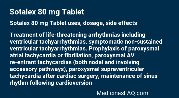 Sotalex 80 mg Tablet