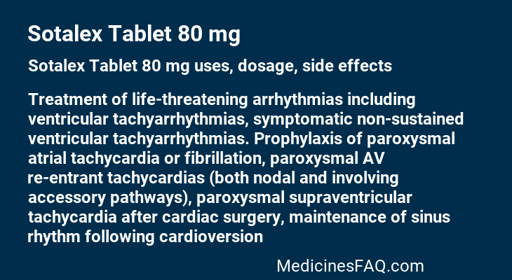 Sotalex Tablet 80 mg