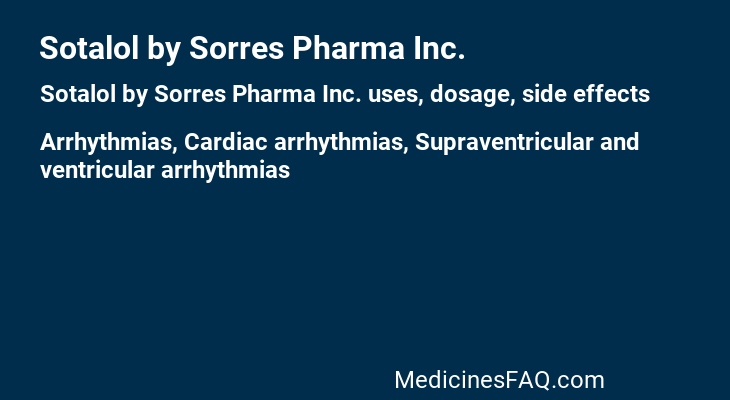 Sotalol by Sorres Pharma Inc.