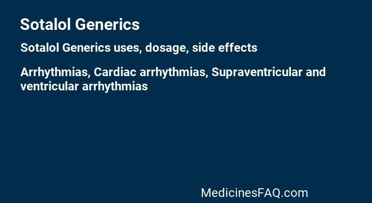 Sotalol Generics