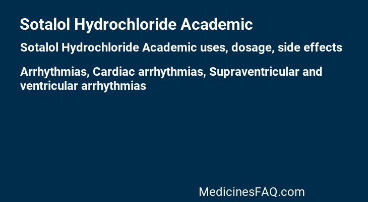 Sotalol Hydrochloride Academic