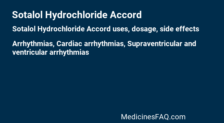 Sotalol Hydrochloride Accord
