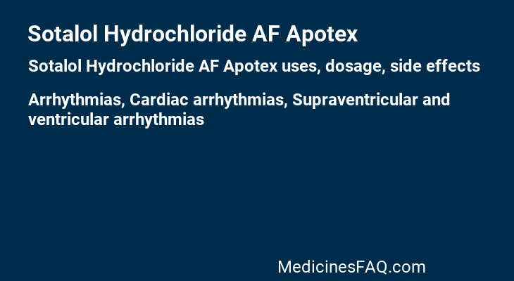 Sotalol Hydrochloride AF Apotex