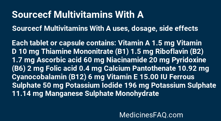 Sourcecf Multivitamins With A