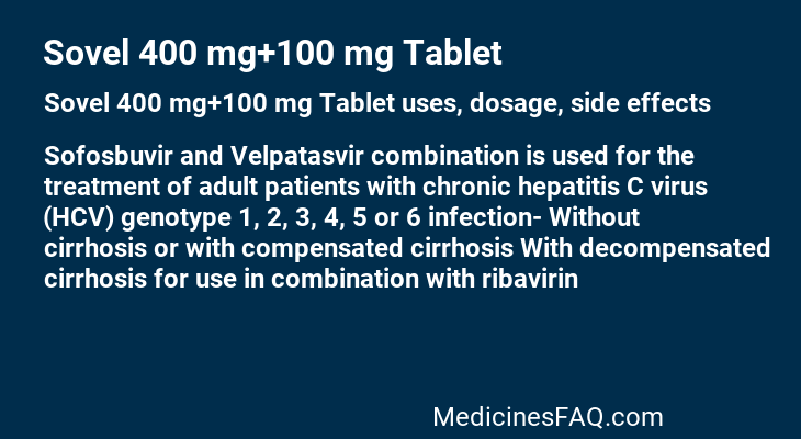 Sovel 400 mg+100 mg Tablet