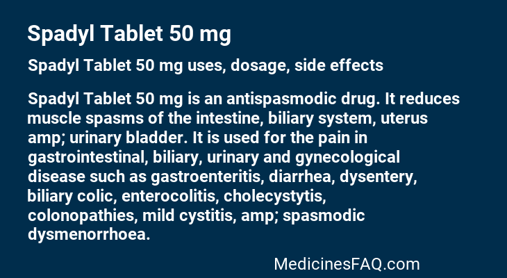 Spadyl Tablet 50 mg