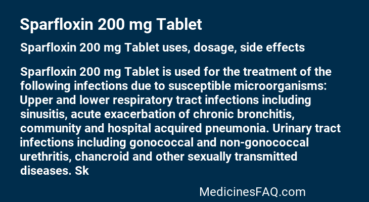 Sparfloxin 200 mg Tablet