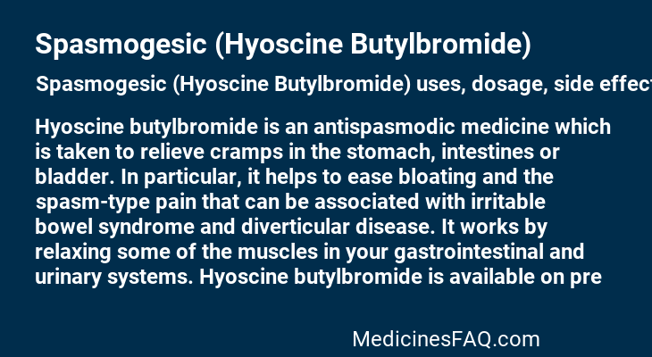 Spasmogesic (Hyoscine Butylbromide)