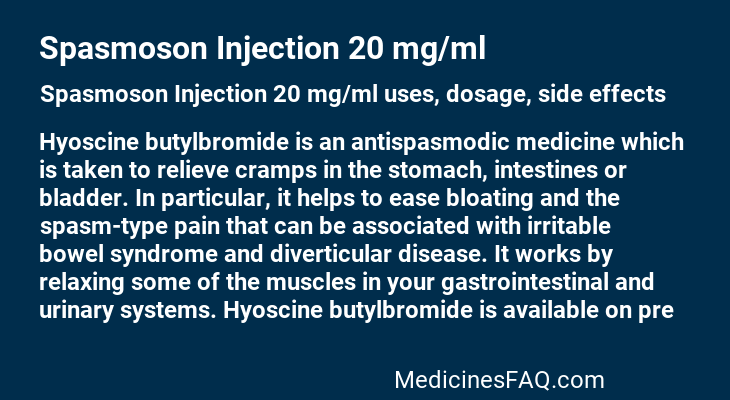 Spasmoson Injection 20 mg/ml