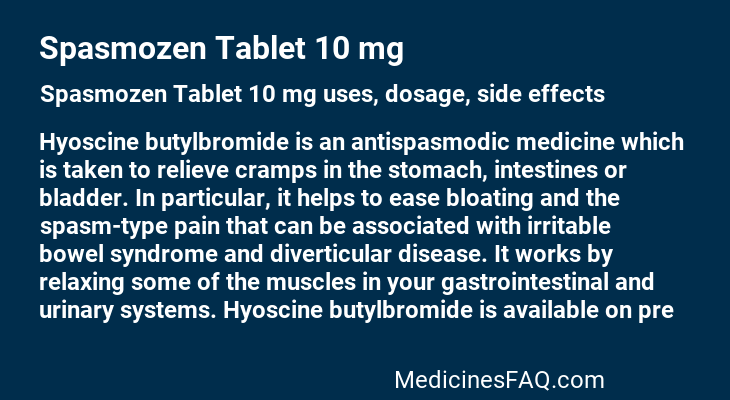 Spasmozen Tablet 10 mg