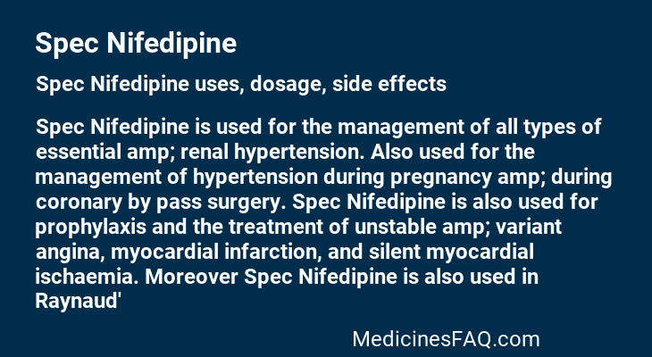 Spec Nifedipine