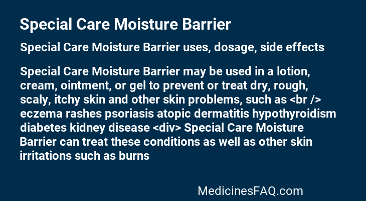 Special Care Moisture Barrier