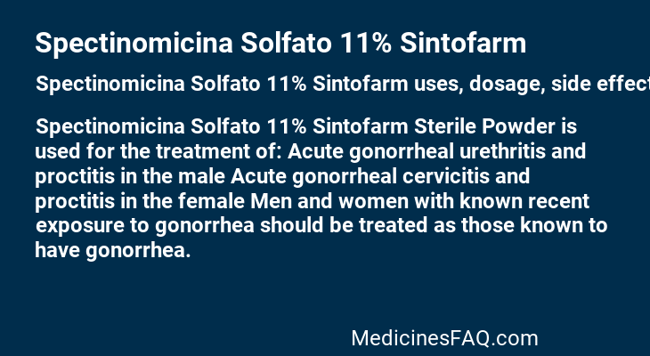 Spectinomicina Solfato 11% Sintofarm