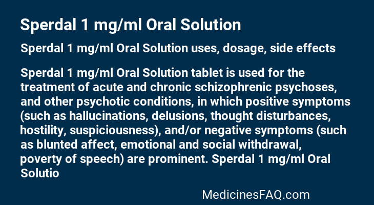 Sperdal 1 mg/ml Oral Solution