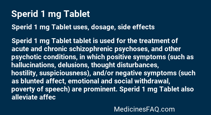 Sperid 1 mg Tablet