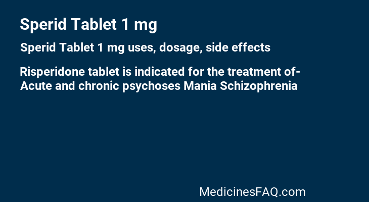 Sperid Tablet 1 mg