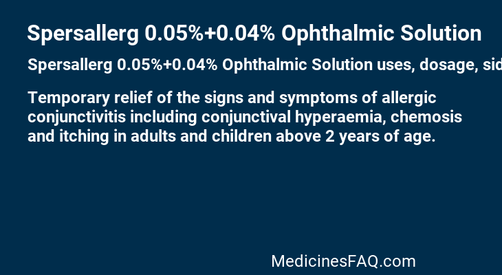 Spersallerg 0.05%+0.04% Ophthalmic Solution