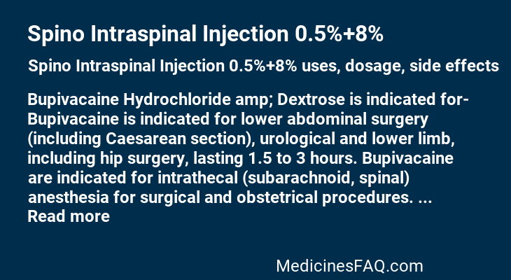Spino Intraspinal Injection 0.5%+8%