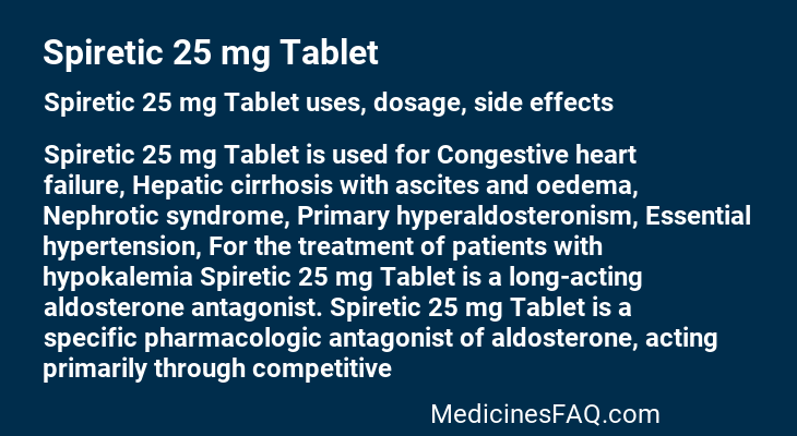 Spiretic 25 mg Tablet