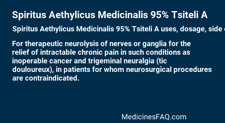 Spiritus Aethylicus Medicinalis 95% Tsiteli A