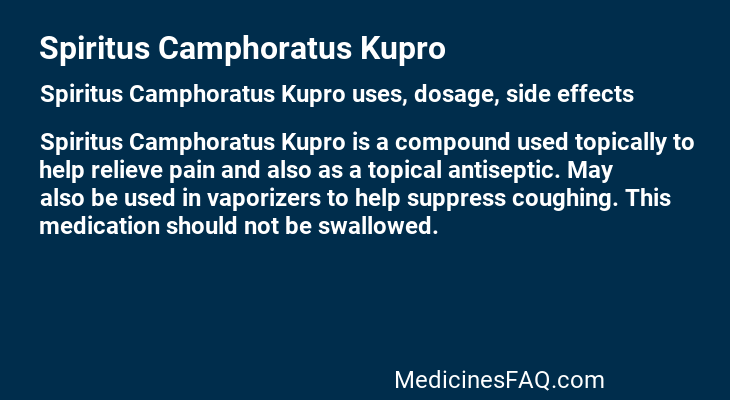 Spiritus Camphoratus Kupro