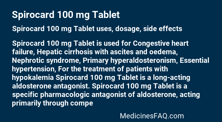 Spirocard 100 mg Tablet