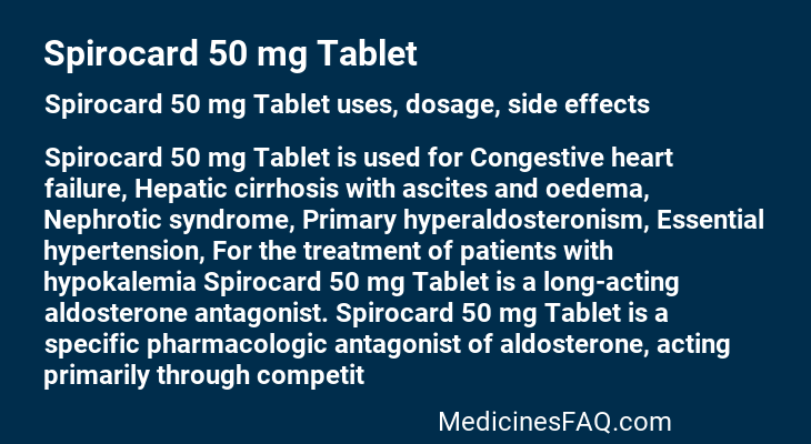 Spirocard 50 mg Tablet