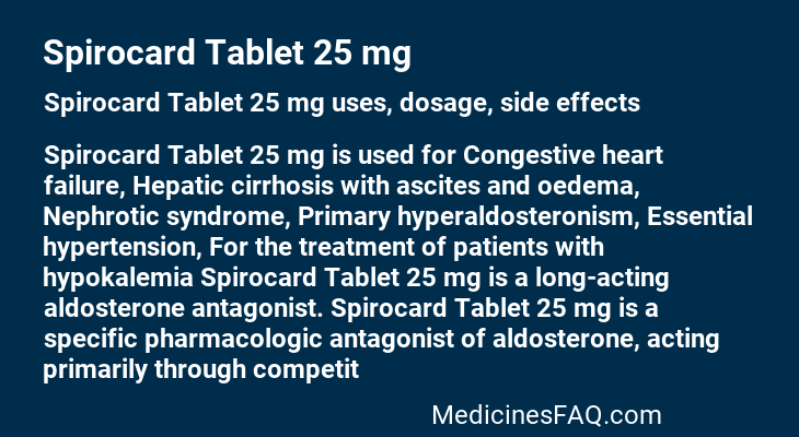 Spirocard Tablet 25 mg