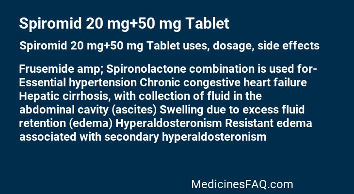 Spiromid 20 mg+50 mg Tablet