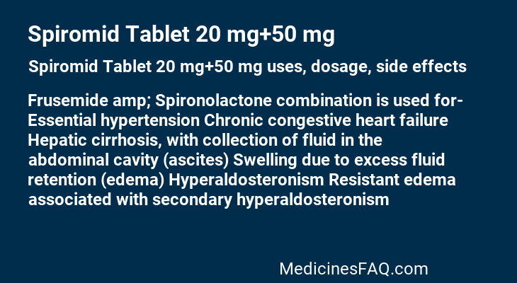 Spiromid Tablet 20 mg+50 mg