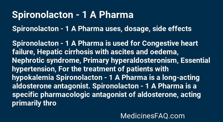 Spironolacton - 1 A Pharma