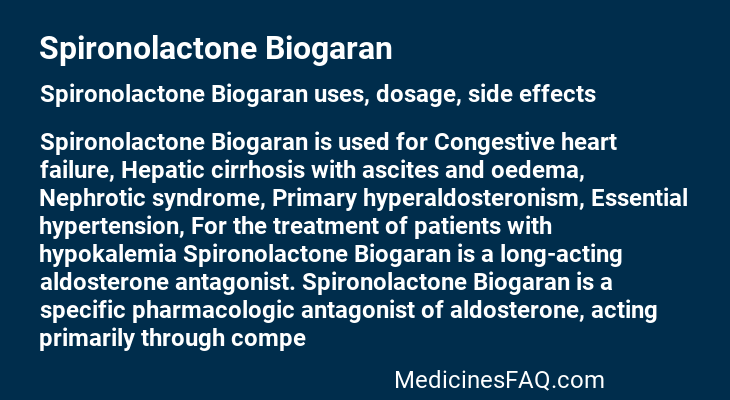 Spironolactone Biogaran