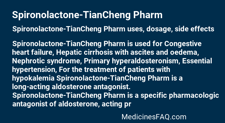 Spironolactone-TianCheng Pharm