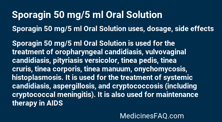 Sporagin 50 mg/5 ml Oral Solution