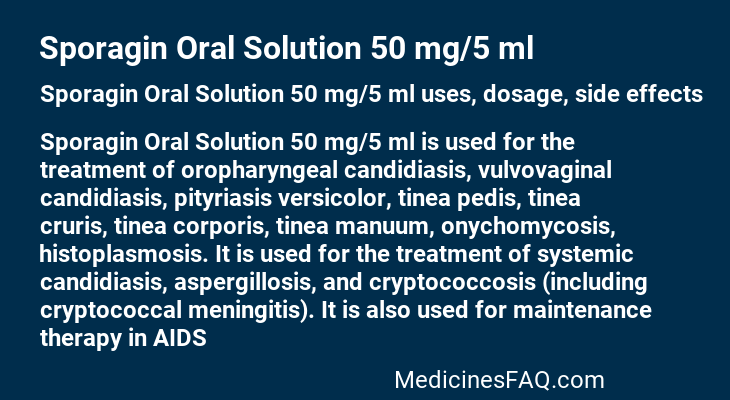 Sporagin Oral Solution 50 mg/5 ml