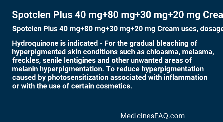 Spotclen Plus 40 mg+80 mg+30 mg+20 mg Cream