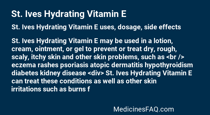 St. Ives Hydrating Vitamin E