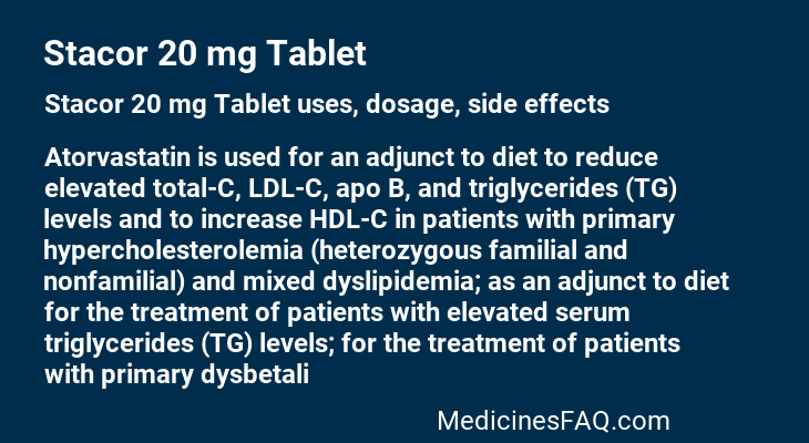 Stacor 20 mg Tablet