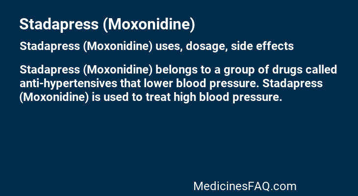 Stadapress (Moxonidine)