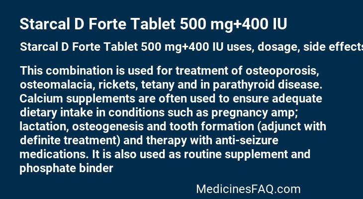 Starcal D Forte Tablet 500 mg+400 IU