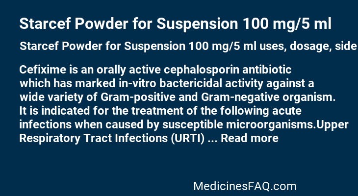 Starcef Powder for Suspension 100 mg/5 ml
