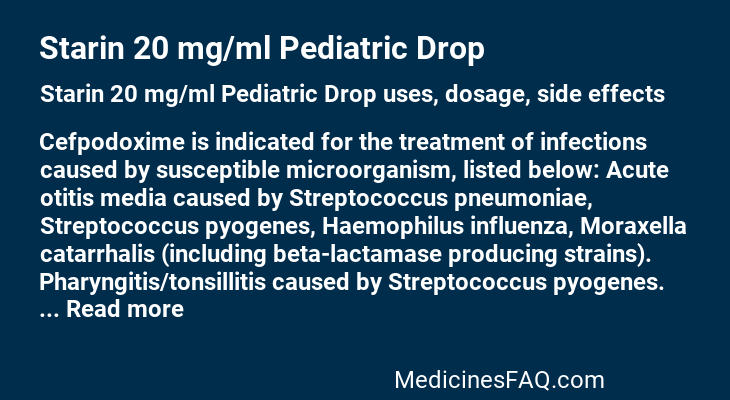 Starin 20 mg/ml Pediatric Drop