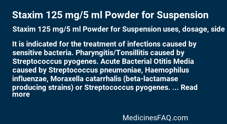 Staxim 125 mg/5 ml Powder for Suspension