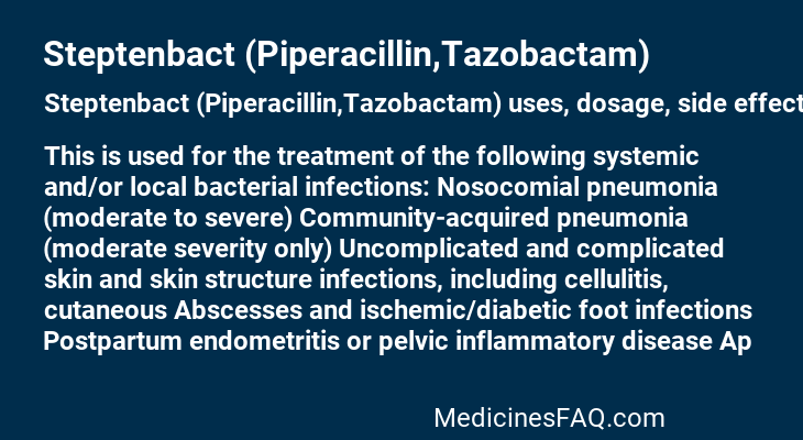 Steptenbact (Piperacillin,Tazobactam)